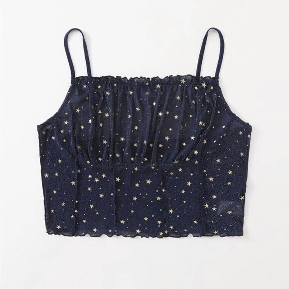 SHEIN Plus Lettuce Trim Galaxy Mesh Cami Top - Picture 3 of 9